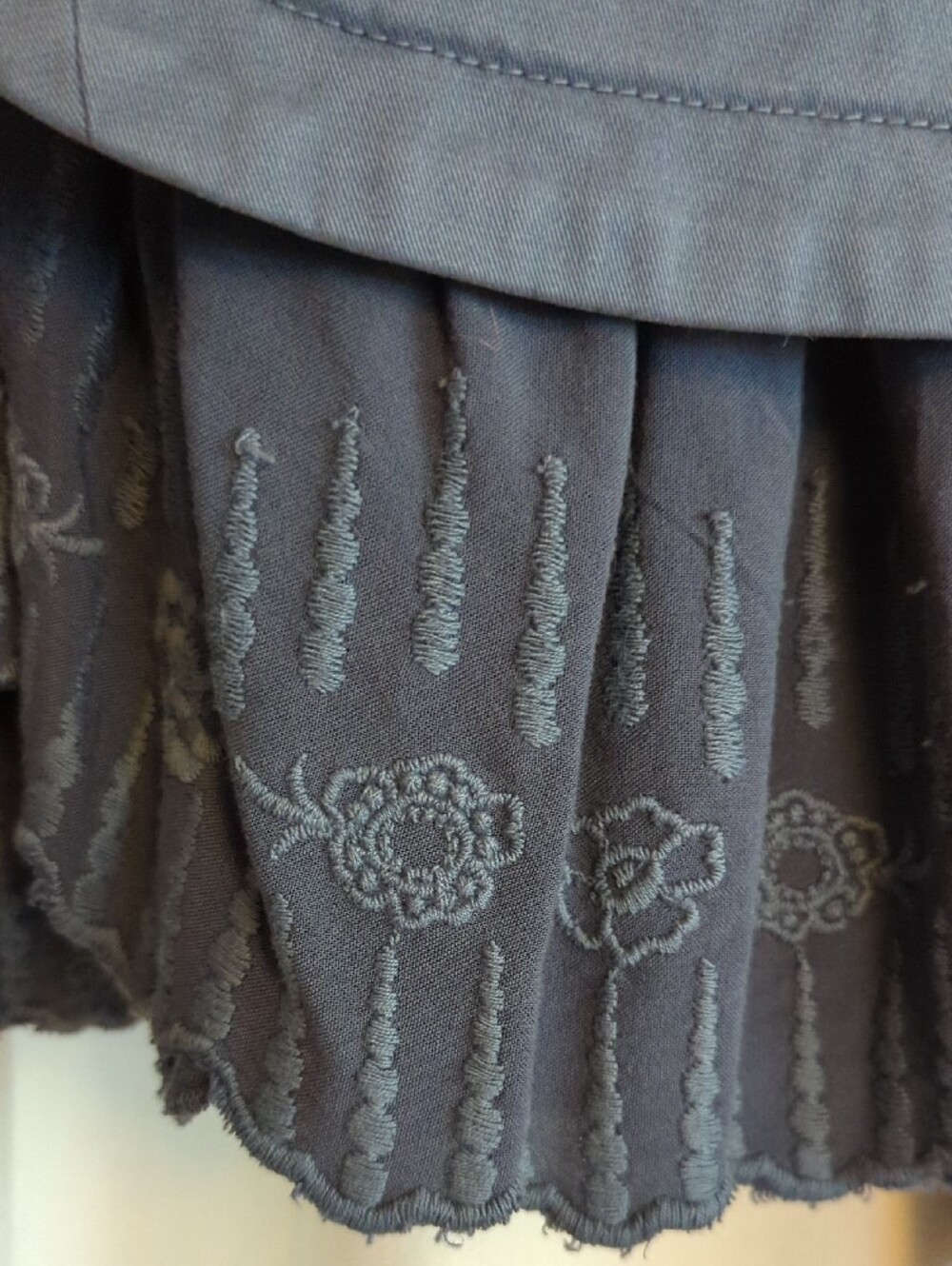 Sundance Gray Military-Style Jacket W/Decorative Charcoal Lace Trim - Picture 7 of 8